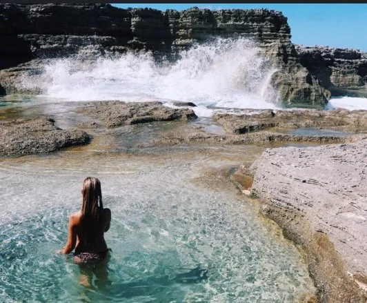 Natural tidal pools at Queen's Bath